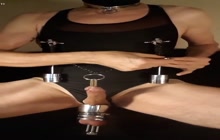 Kinky ballbusting masoslut stretching nipples balls peehole