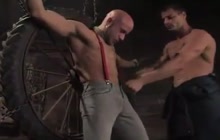 Chained gay dude fucked in the ass